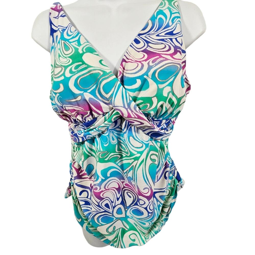 Pursuit 2-piece Multicolor Tankini Top and Bikini Bottom Swimsuit Size 14